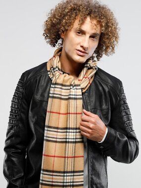 FRAAS Plaid Cashmink Woven Cashmink Scarf New From Factory European Made